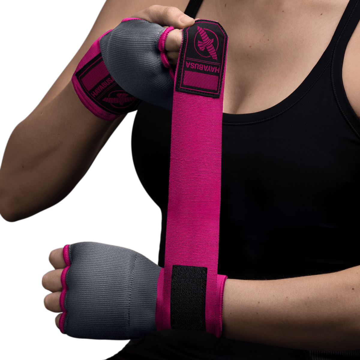 Pink-grauer Hayabusa Quick Wrap Liner, getragen mit einem entspannten Band im mexikanischen Stil