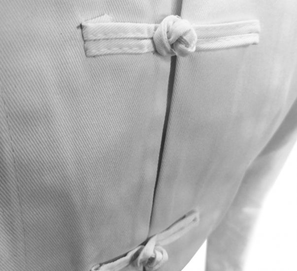 Uniforme Kung Fu Shaolin bianca in cotone