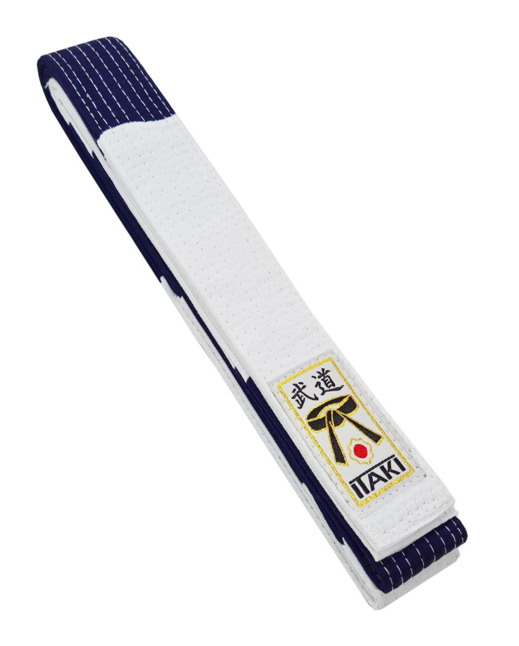 Cintura Itaki Yoseikan Budo blu in cotone con 8 cuciture longitudinali