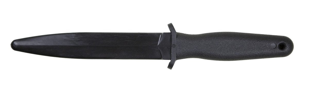 Halbflexibles Trainingsmesser aus schwarzem Gummi für Selbstverteidigungstechniken