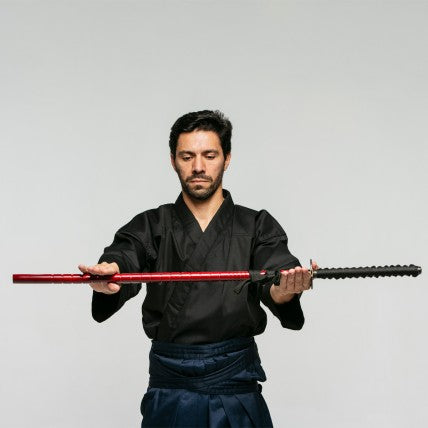 Katana Decorativa in Acciaio Forgiato Bambù Marrone