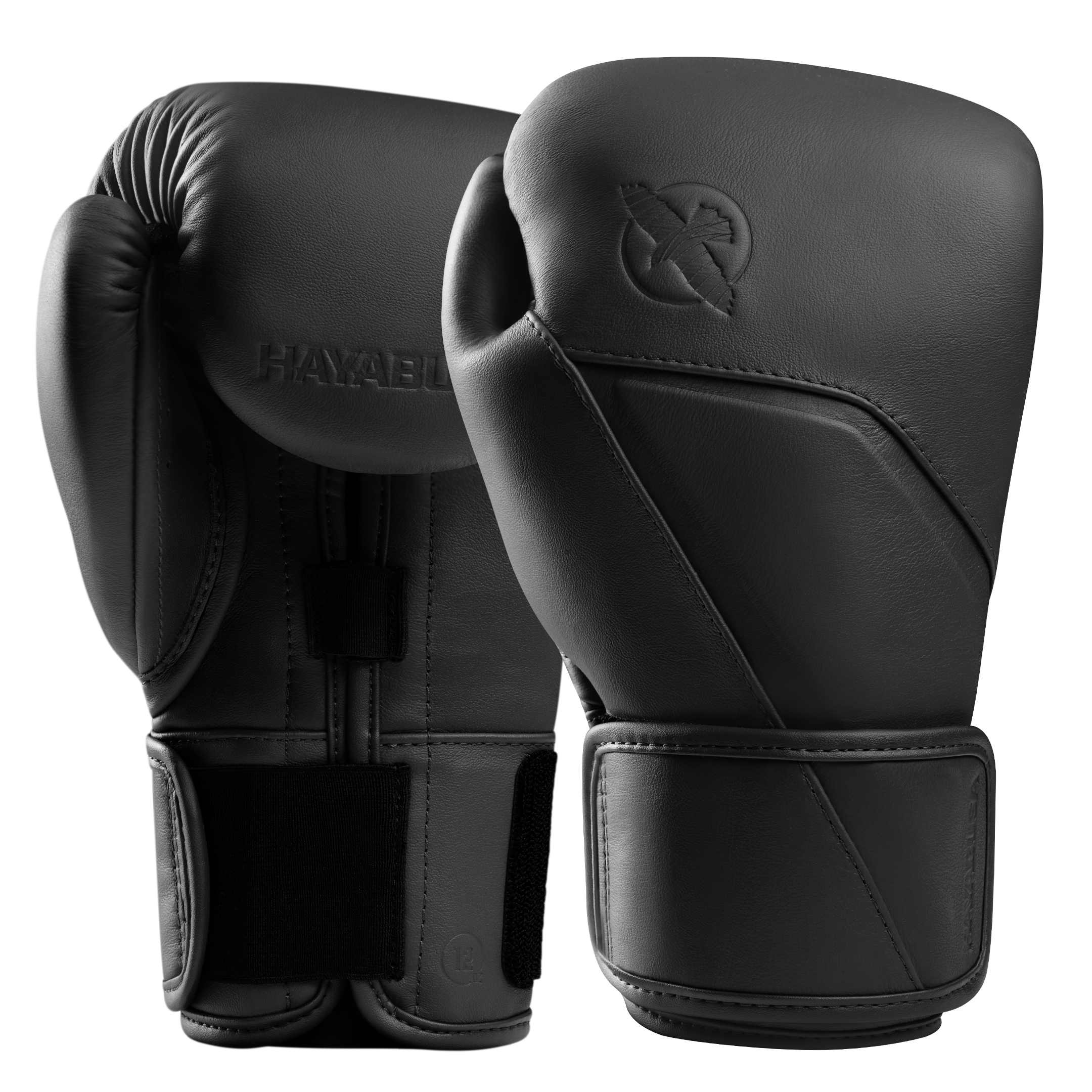 Coppia di guanti da boxe Hayabusa E1 in pelle nera Onyx, design ergonomico per principianti e intermedi