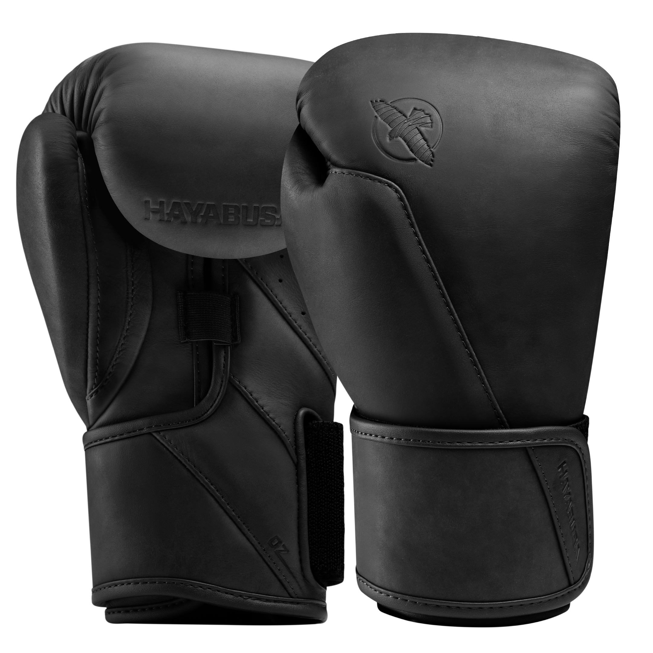 Coppia di guanti da boxe Hayabusa T360 in pelle pieno fiore nera, design professionale per sparring e sacco