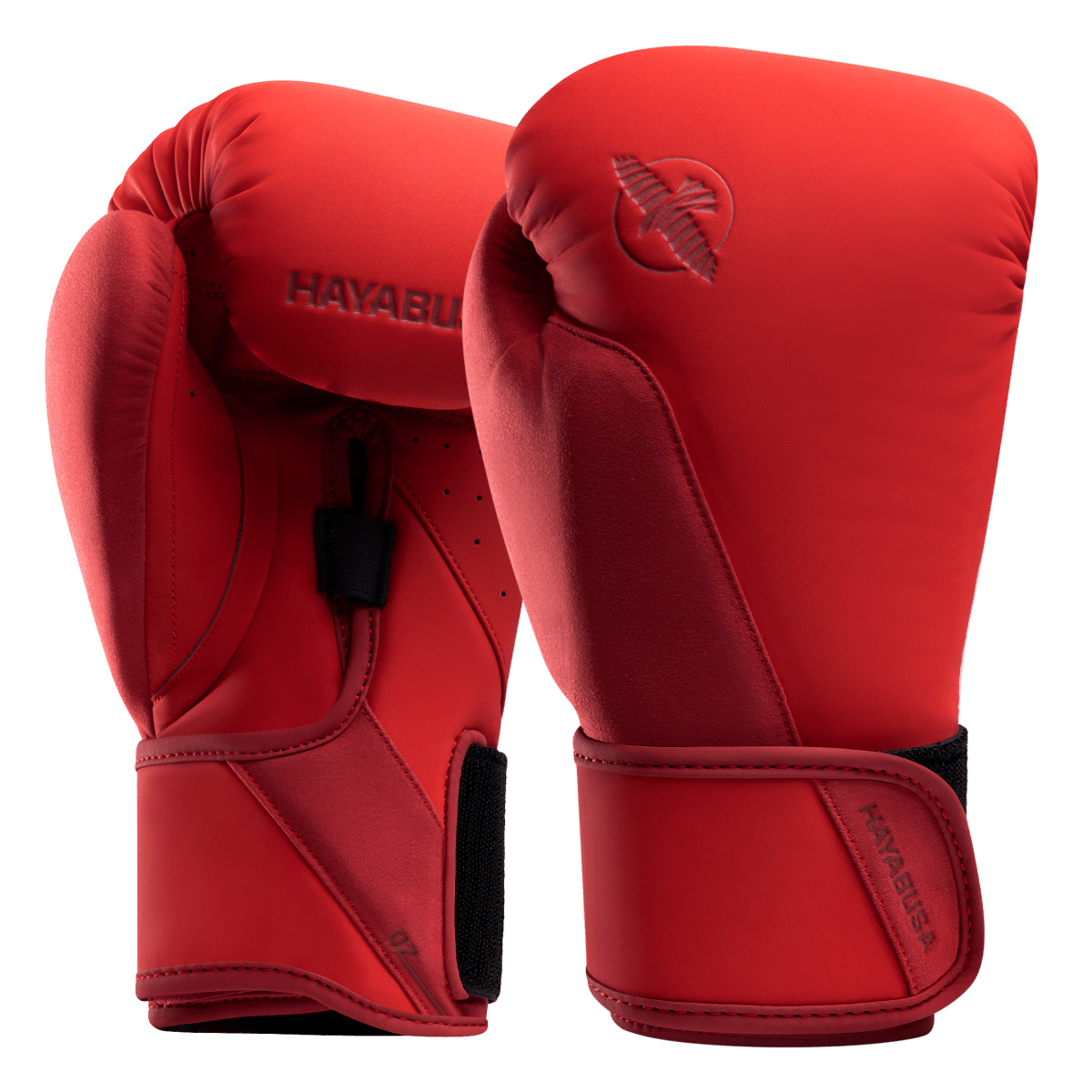 Gants de boxe Hayabusa T360 rouges vus de face en gros plan