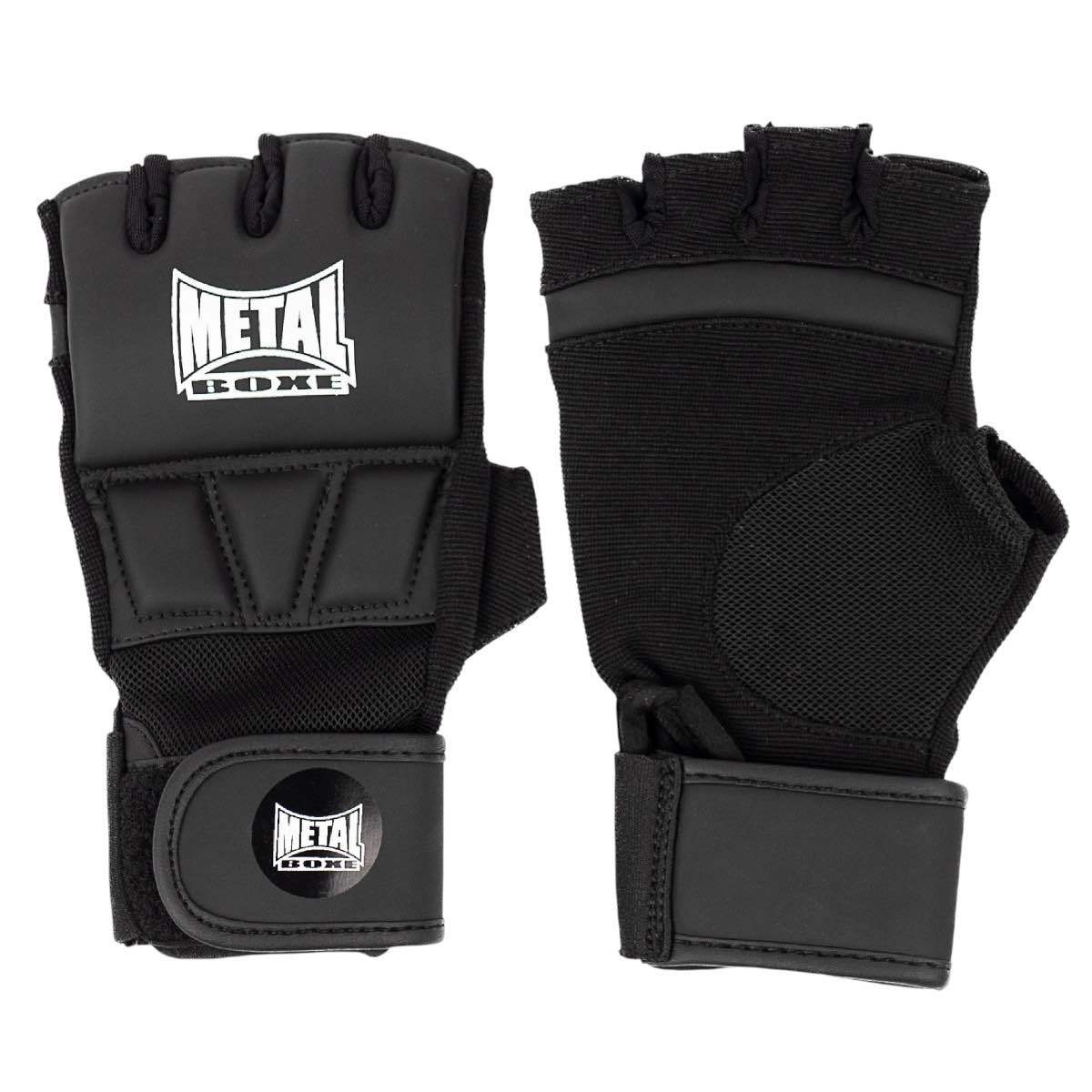 Vista frontale guanti fitness boxing Metal Boxe neri