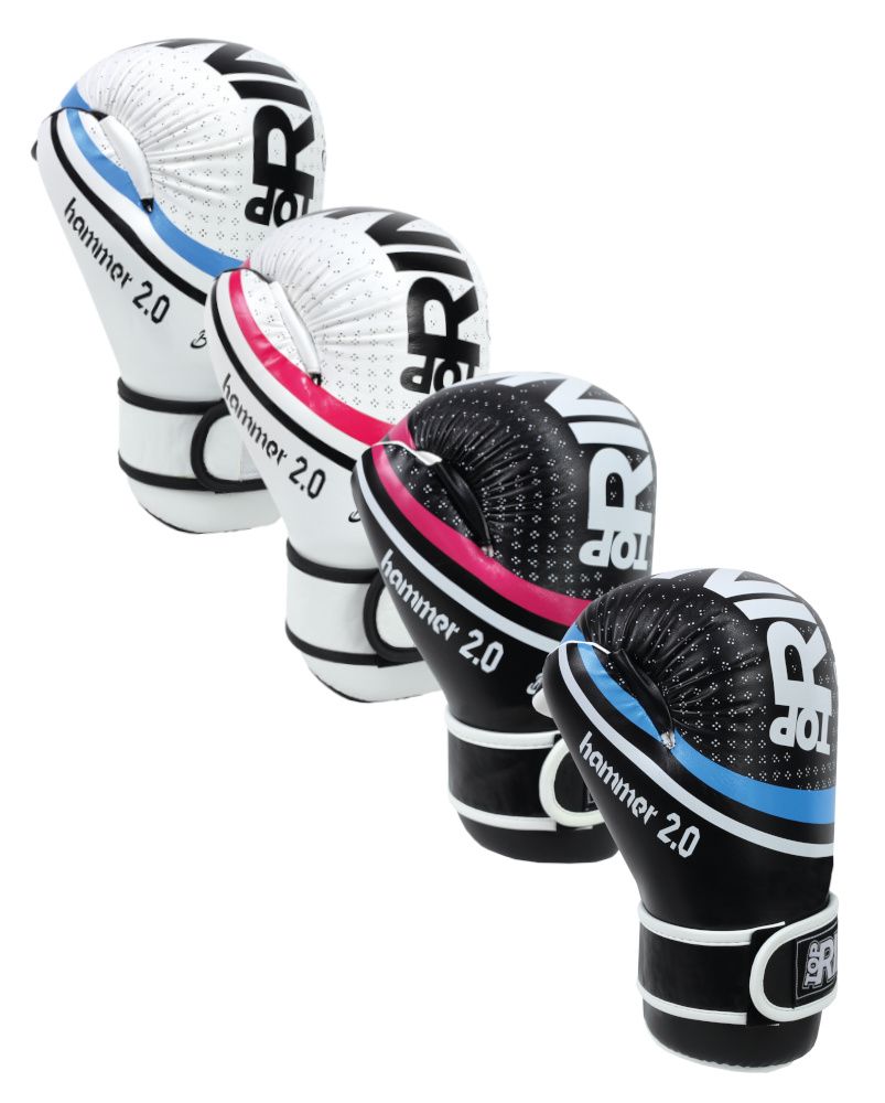 Guanti TOP RING HAMMER 2.0 semi contact full contact Point Fighting Nero Fuxia