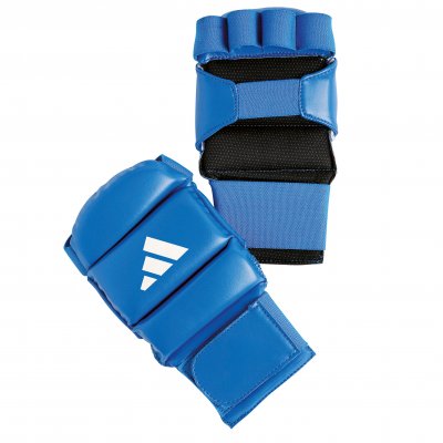 Vista frontale dei guantini tecnici Adidas Ju Jitsu colore blu