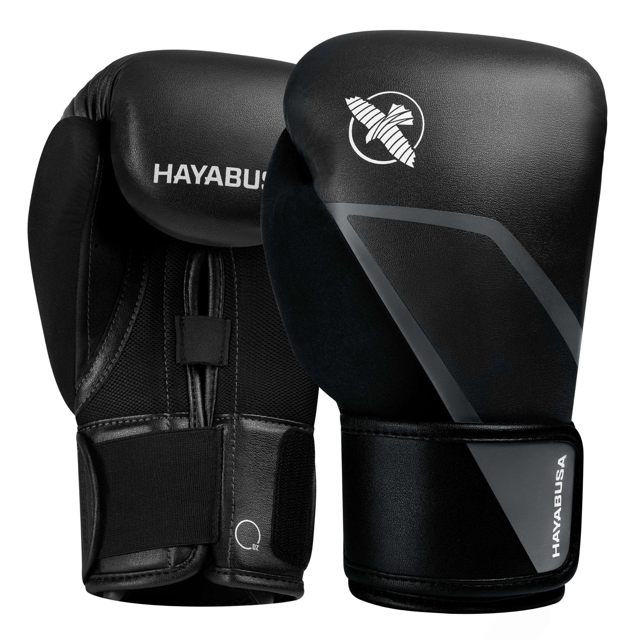Coppia di guantoni da boxe Hayabusa E1 neri classici con logo grigio