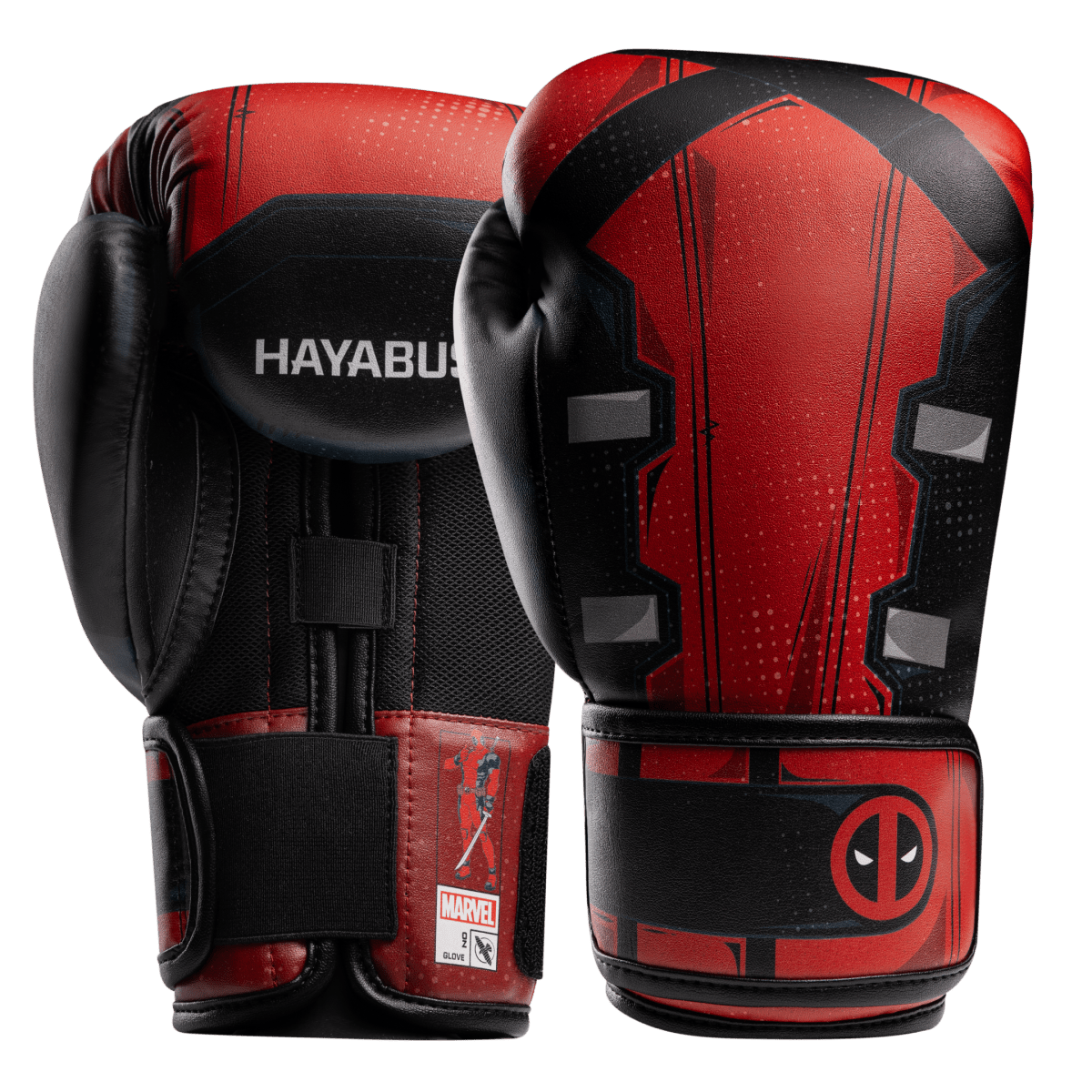 Pereche de mănuși de box Hayabusa Marvel Classic Deadpool roșii și negre