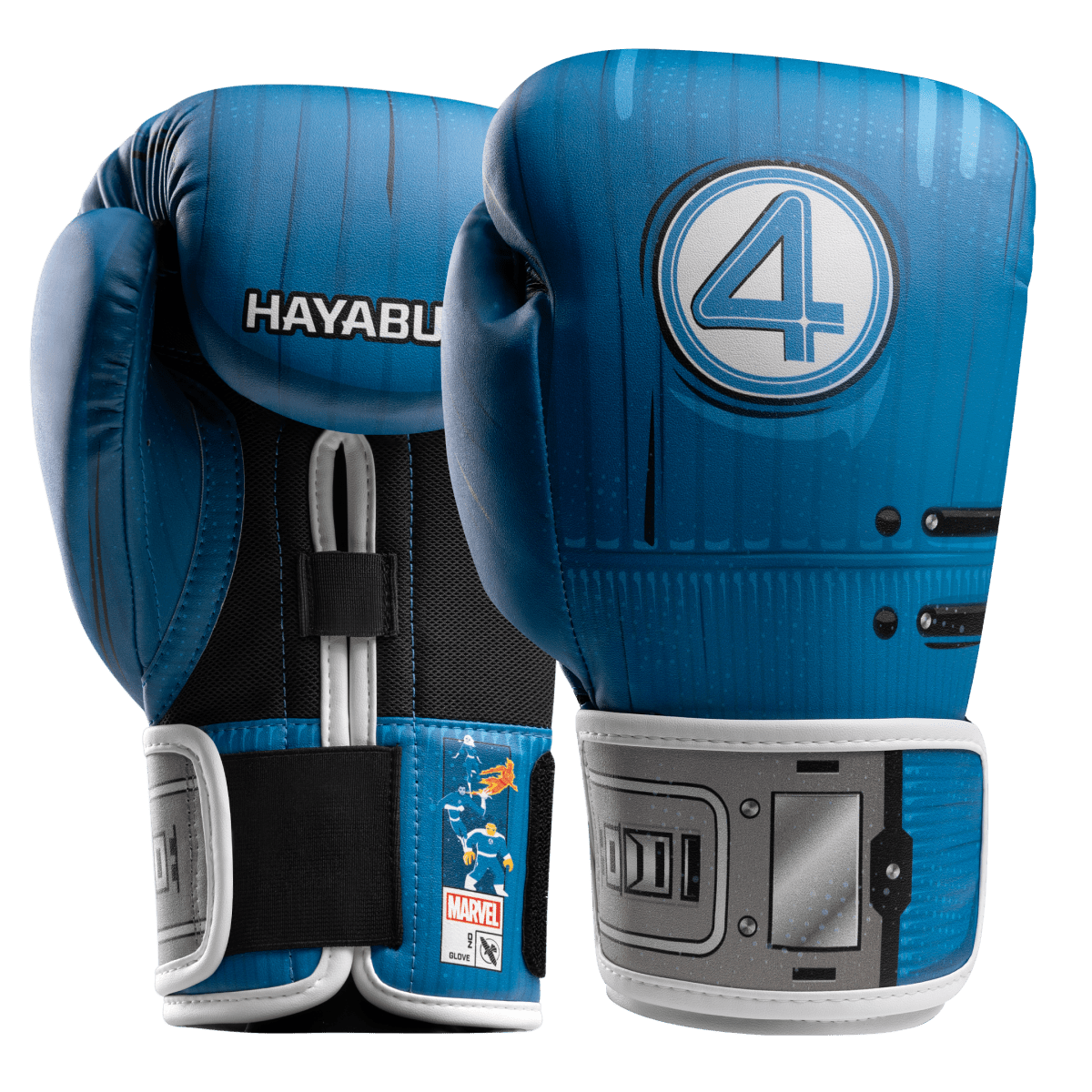 Pereche de mănuși de box Hayabusa Marvel Classic Fantastic Four albastre cu logo oficial