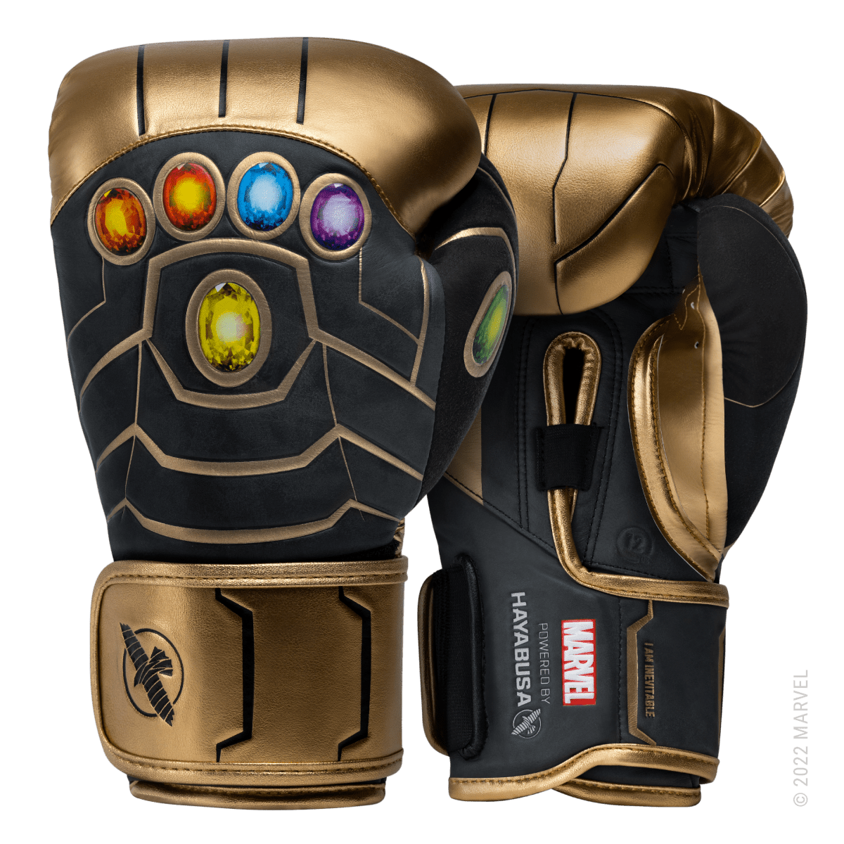Pereche de mănuși de box Hayabusa Marvel Thanos Hero Elite aurii și negre