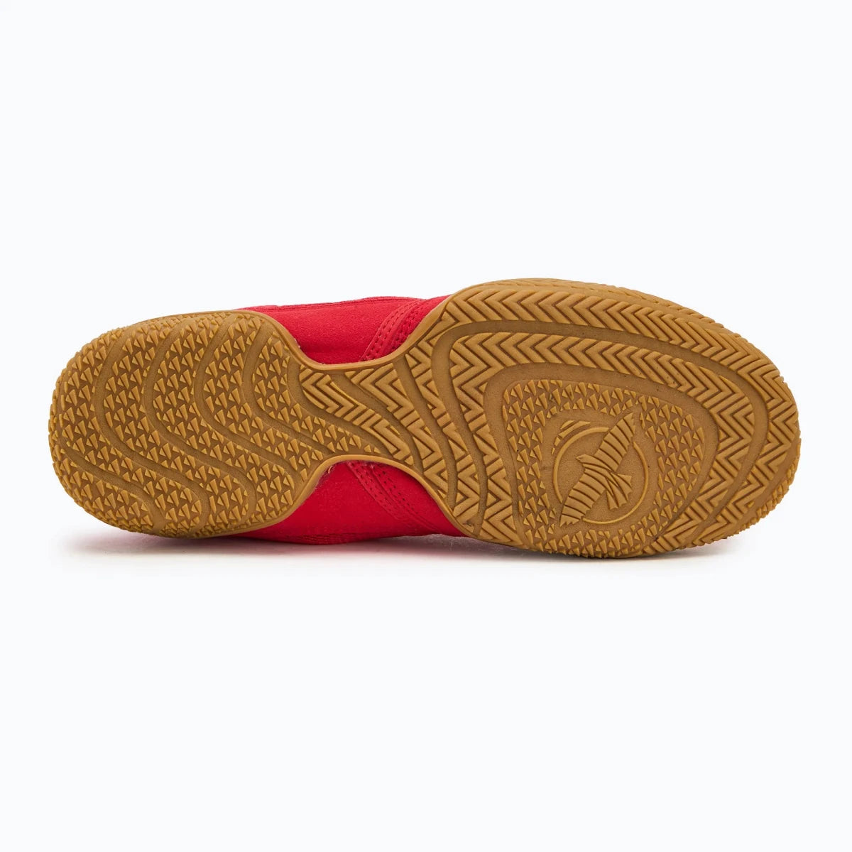 Sepatu tinju Hayabusa Pro performa tinggi berwarna merah tampak samping.