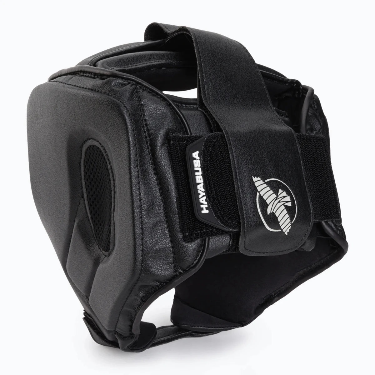 Detail der Materialien und Polsterung des schwarzen Boxhelms Hayabusa T3.