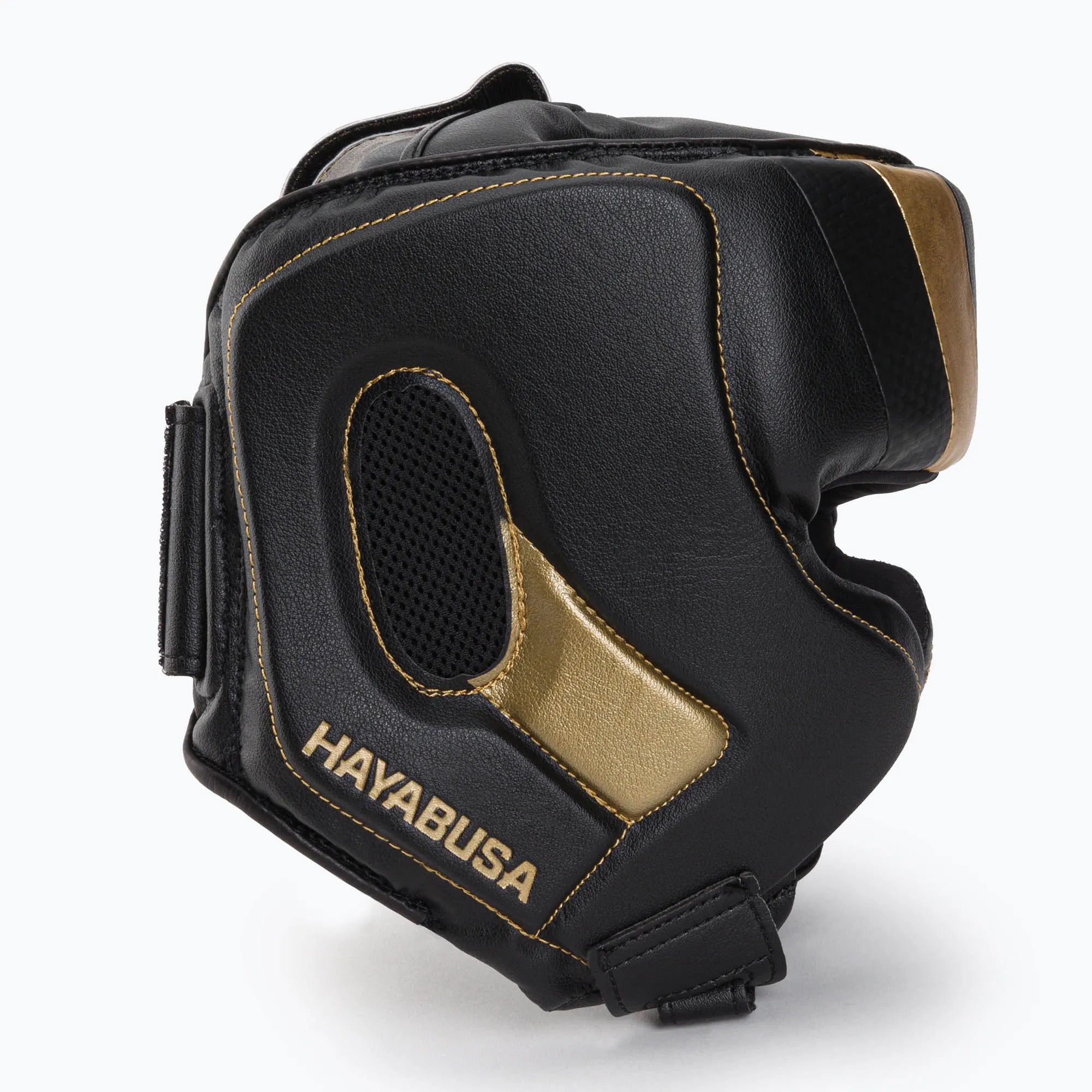 Dettaglio logo oro e imbottitura tecnologica casco Hayabusa T3.