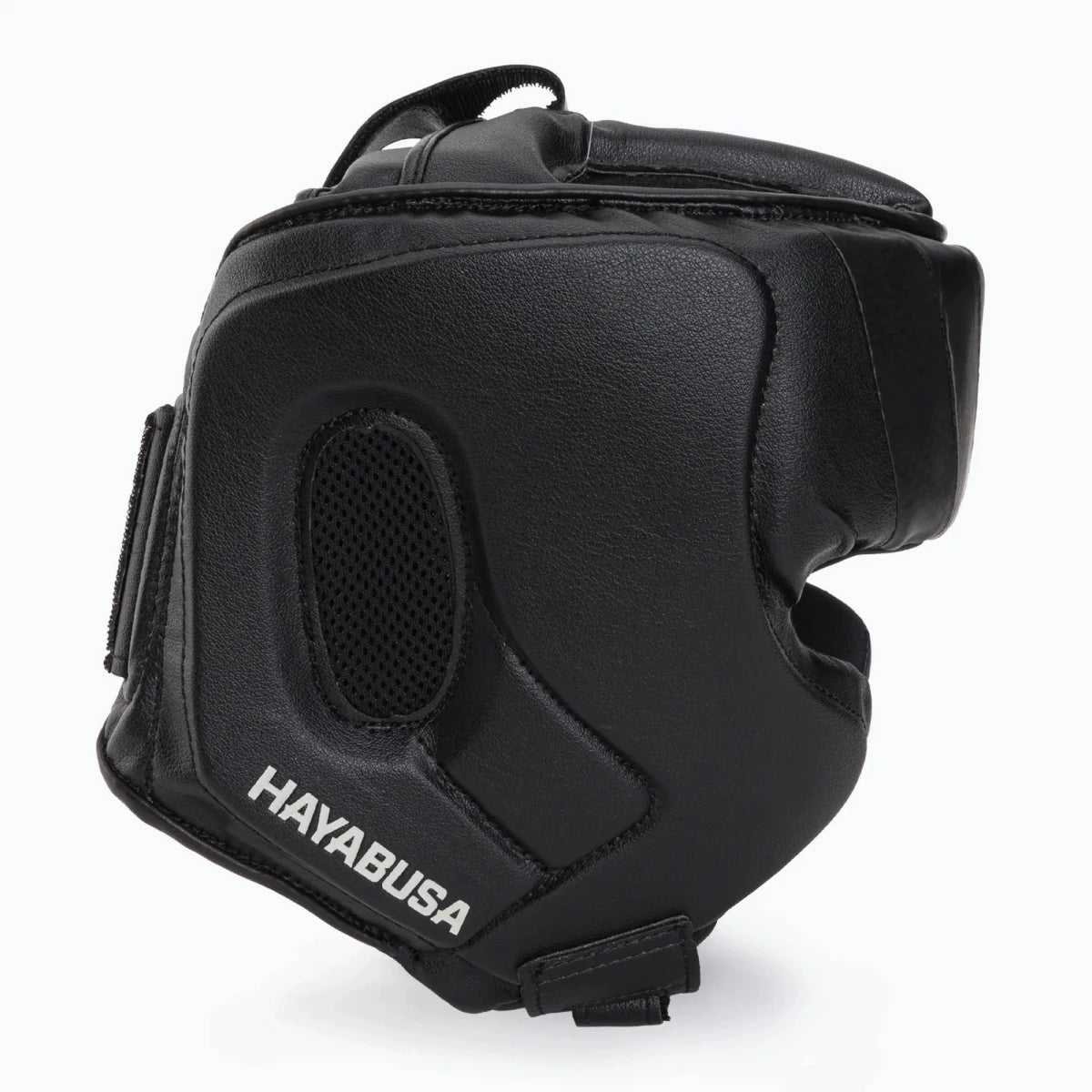Seitenansicht Hayabusa T3 schwarzer Schutzhelm für Sparring.