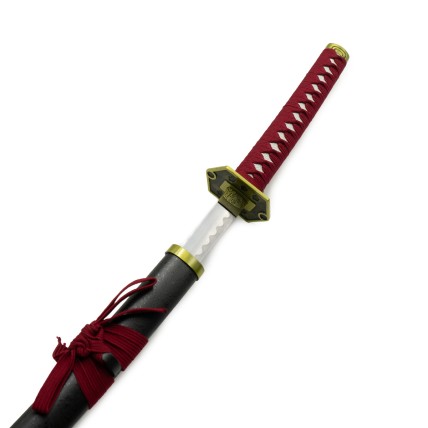Katana Decorativa in Acciaio Inox Bordeaux e Oro
