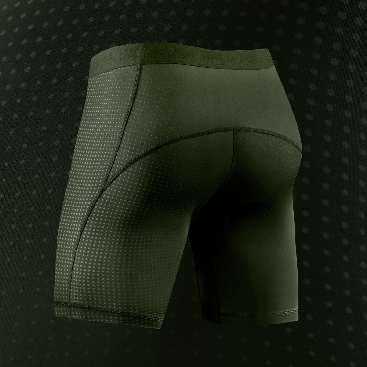 Vue arrière du short vert Hayabusa Core, design minimaliste et fonctionnel