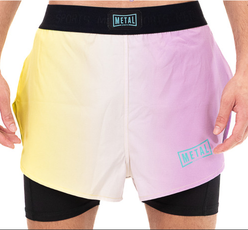 2-i-1 boxningsshorts i metall med kompression | Lätthet och totalt stöd