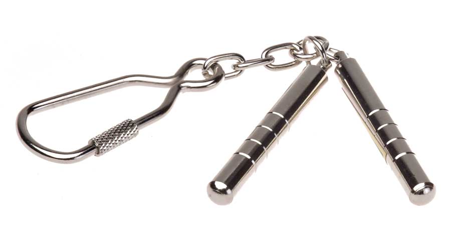 Llavero de Artes Marciales en Forma de Sai y Nunchaku de Metal