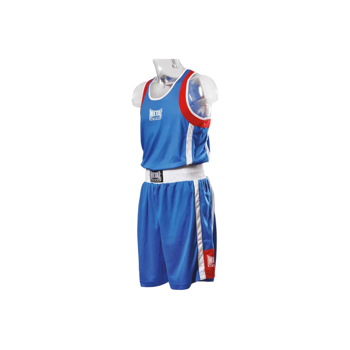 Vorderansicht Kinder-Boxset Metal Boxe blau für das Training