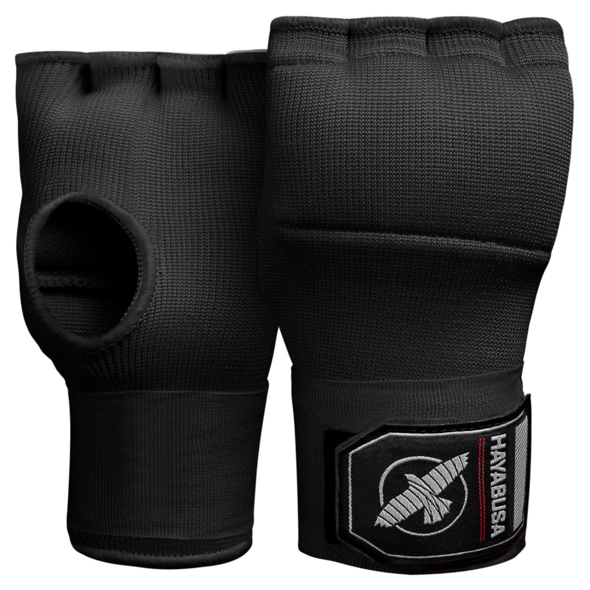 Paar schwarze Hayabusa Quick Wraps Gel-Liner, Vorderansicht