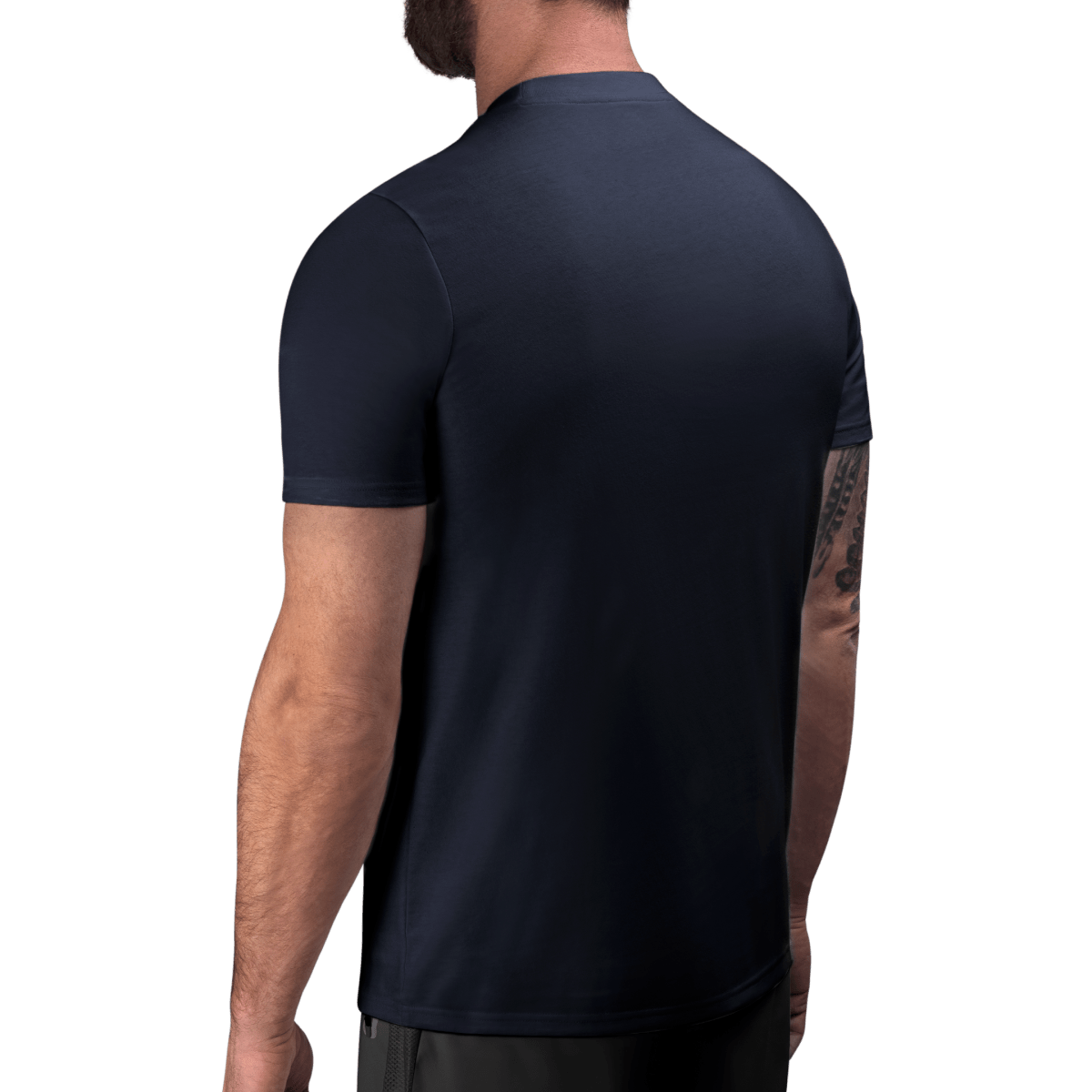 Rückansicht des nachtblauen Hayabusa VIP T-Shirts, sportliche Passform