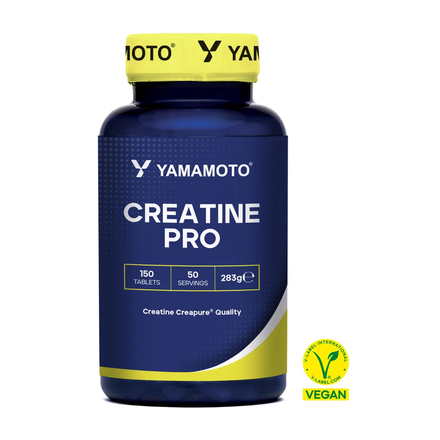 Flacone di CreatinePRO Creapure® Yamamoto Nutrition da 150 compresse di creatina monoidrato